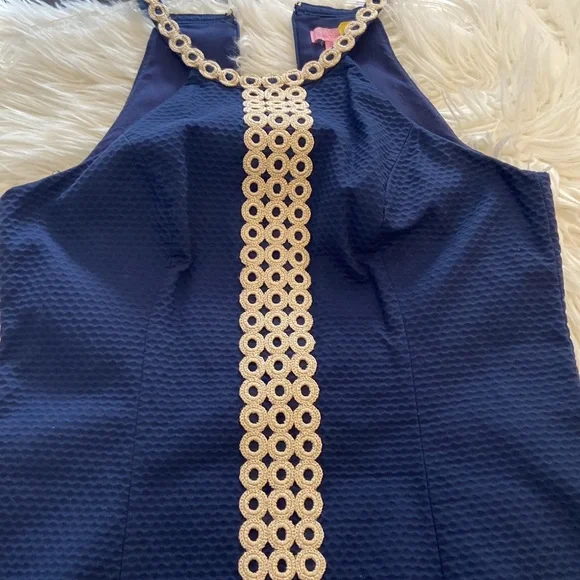 Lilly Pulitzer shift dress with gorgeous gold detailing excellent condition - Picture 12 of 12